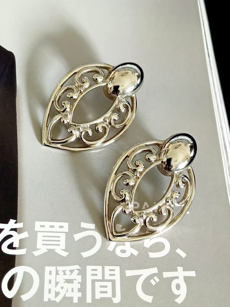 vintage jewelry  唯美氣質騰雲造型 針式耳環
