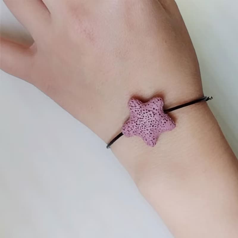 金牛座雙子座巨蟹座獅子座 鑄造星座佐星星香氛石皮手鍊 伸縮繩結