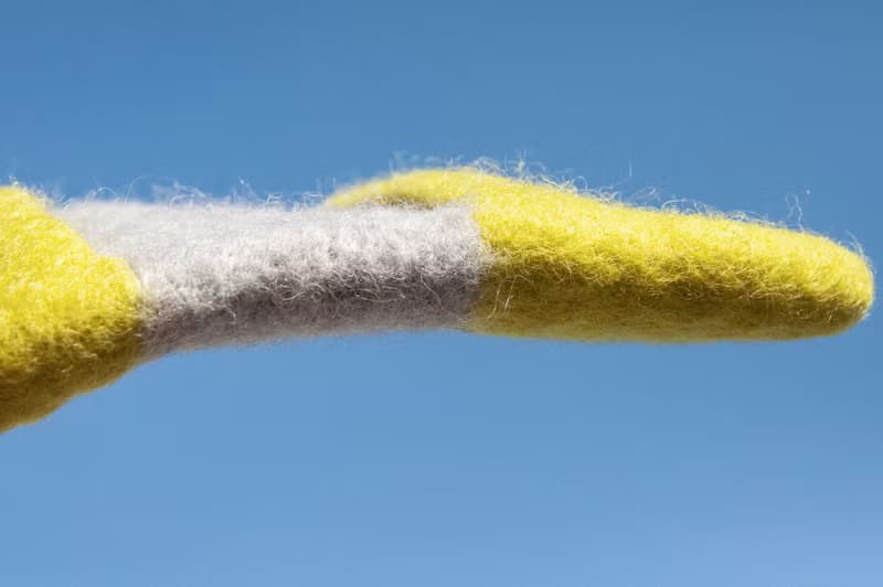 純羊毛氈隔熱手套/廚房用品/羊毛氈保溫手套/阻熱手套-螢光綠灰色