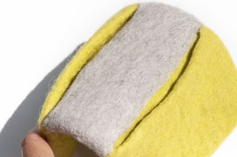 純羊毛氈隔熱手套/廚房用品/羊毛氈保溫手套/阻熱手套-螢光綠灰色