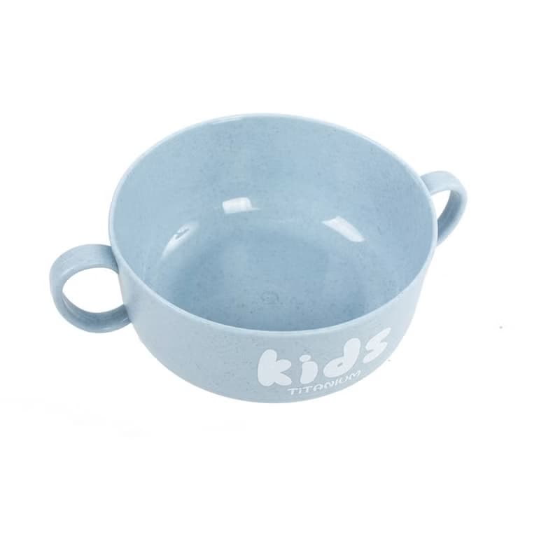 Ti-living 純鈦抗菌兒童-學習雙層組合碗 (大) 350ml-藍