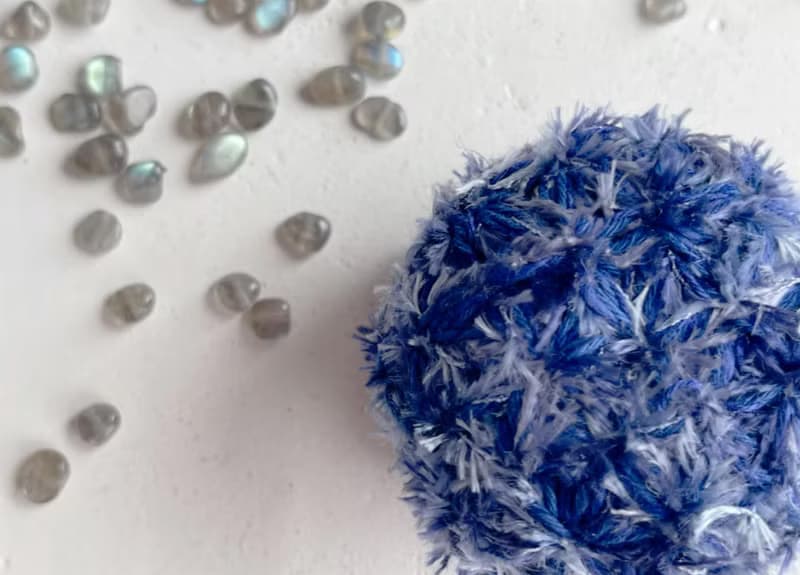 Knitting 生命之花束口袋 - 靛藍光 眉心輪 敷袋