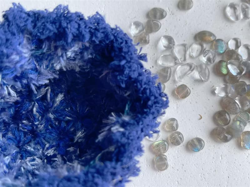 Knitting 生命之花束口袋 - 靛藍光 眉心輪 敷袋