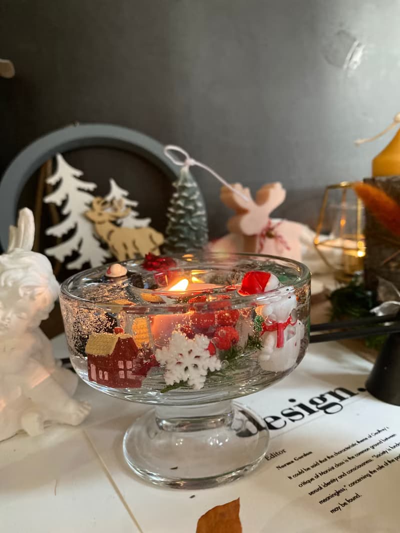 下雪的浪漫燭台