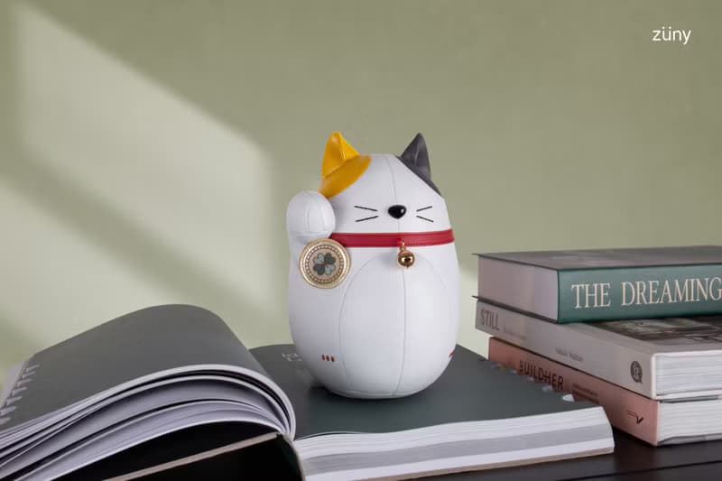 【書擋】招財貓 Lucky Cat Fuu (福貓) 皮革擺飾 l 喬遷禮