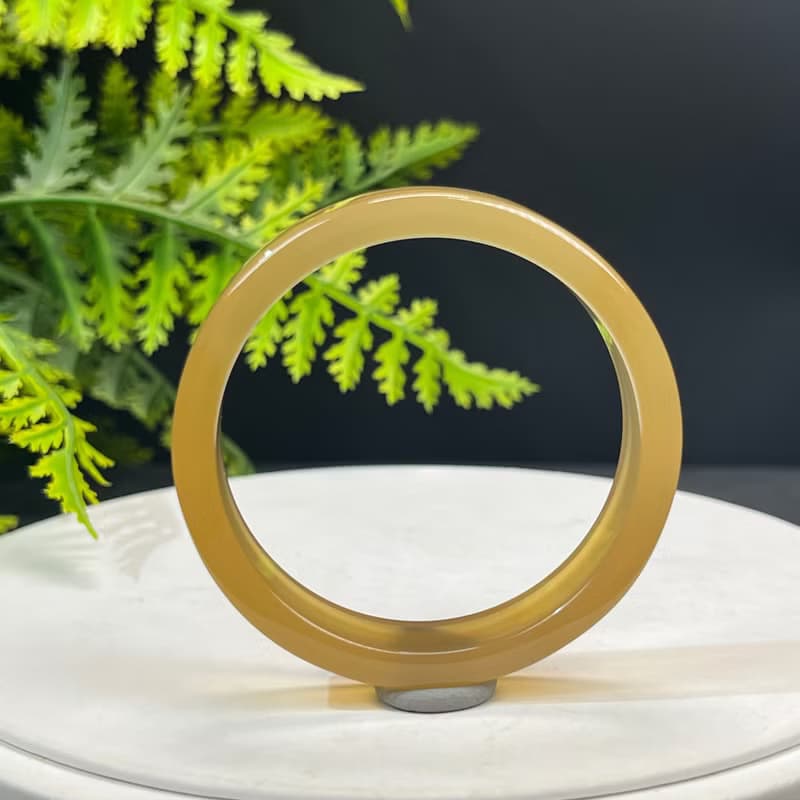 高品質 香檳金瑪瑙手鐲 48+MM 高冰玻璃體方條起剛 積極幸福招財