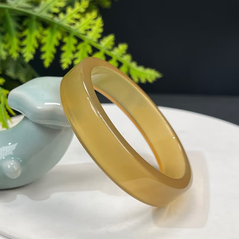 高品質 香檳金瑪瑙手鐲 48+MM 高冰玻璃體方條起剛 積極幸福招財