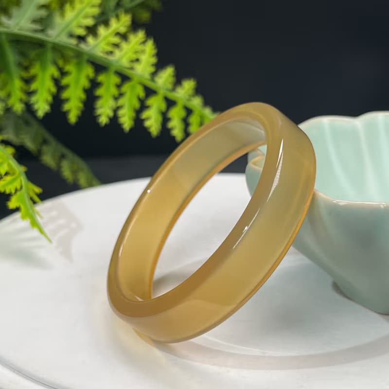 高品質 香檳金瑪瑙手鐲 48+MM 高冰玻璃體方條起剛 積極幸福招財