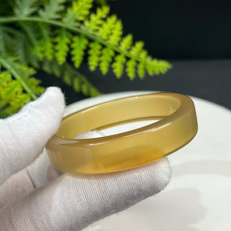 高品質 香檳金瑪瑙手鐲 48+MM 高冰玻璃體方條起剛 積極幸福招財