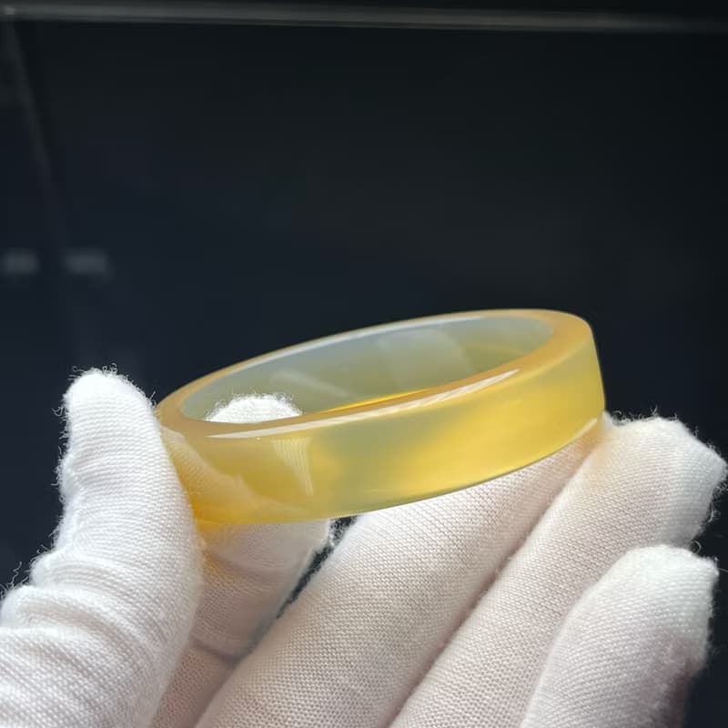 高品質 香檳金瑪瑙手鐲 48+MM 高冰玻璃體方條起剛 積極幸福招財