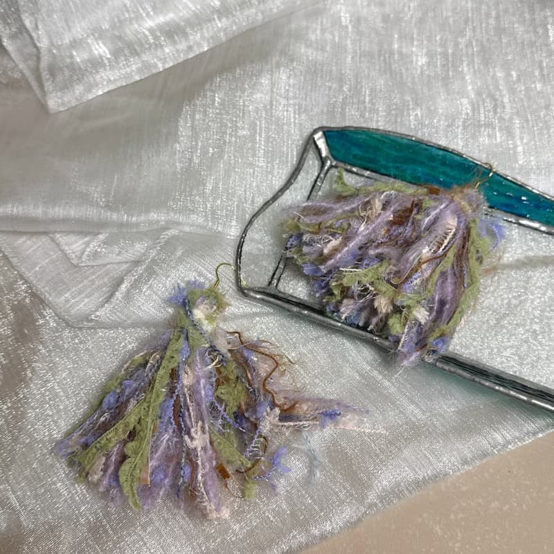 MUMU 薄荷巧克力流蘇耳勾式耳環 925銀針 HAND MADE