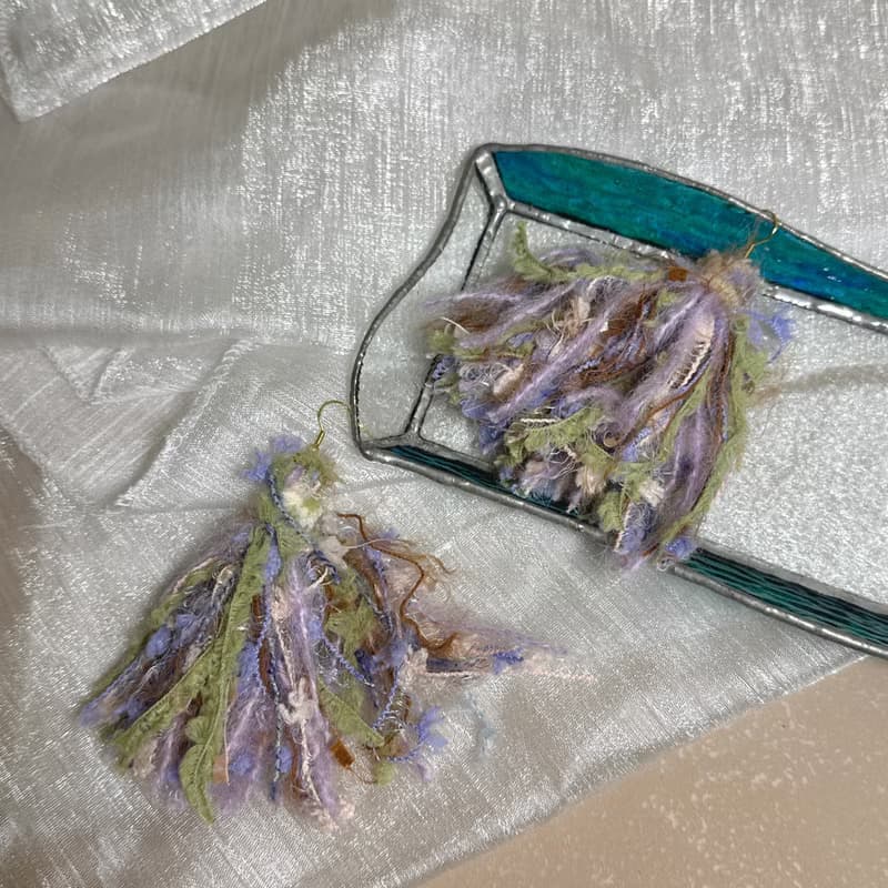 MUMU 薄荷巧克力流蘇耳勾式耳環 925銀針 HAND MADE