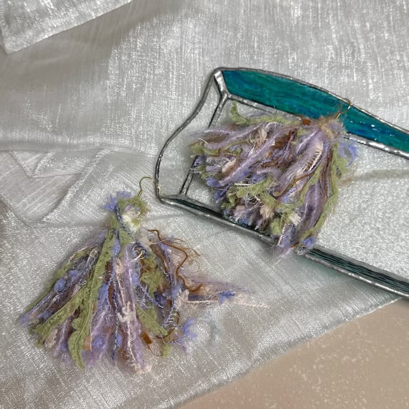 MUMU 薄荷巧克力流蘇耳勾式耳環 925銀針 HAND MADE