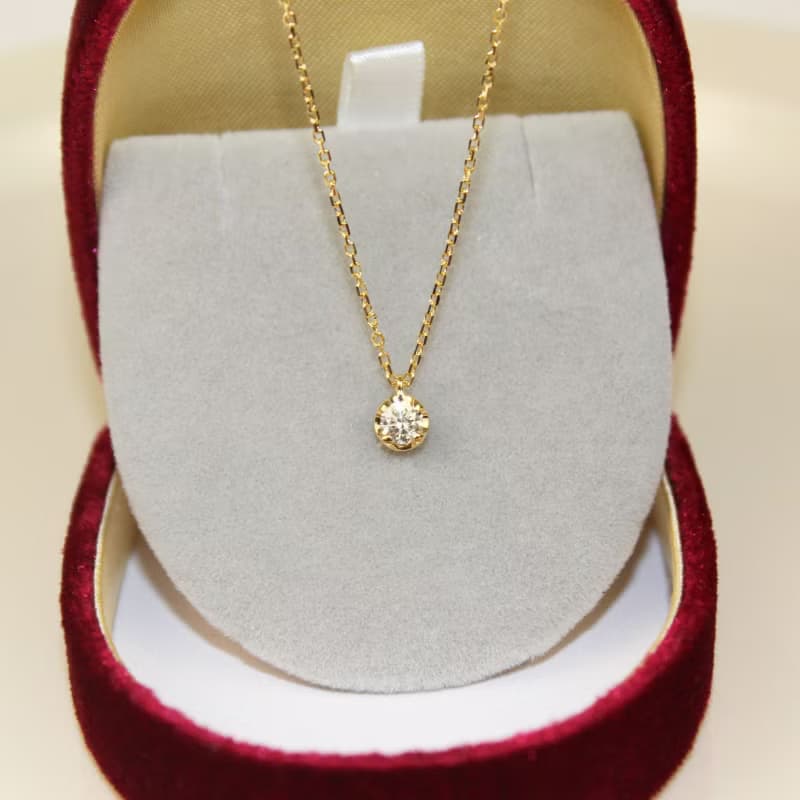 【蜜糖水果塔】18K 白K金 黃K金 0.2克拉單鑽項鍊 鑽石項鍊