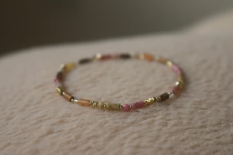 手環 天然石 紅紋石 文化石 - 彩虹糖-