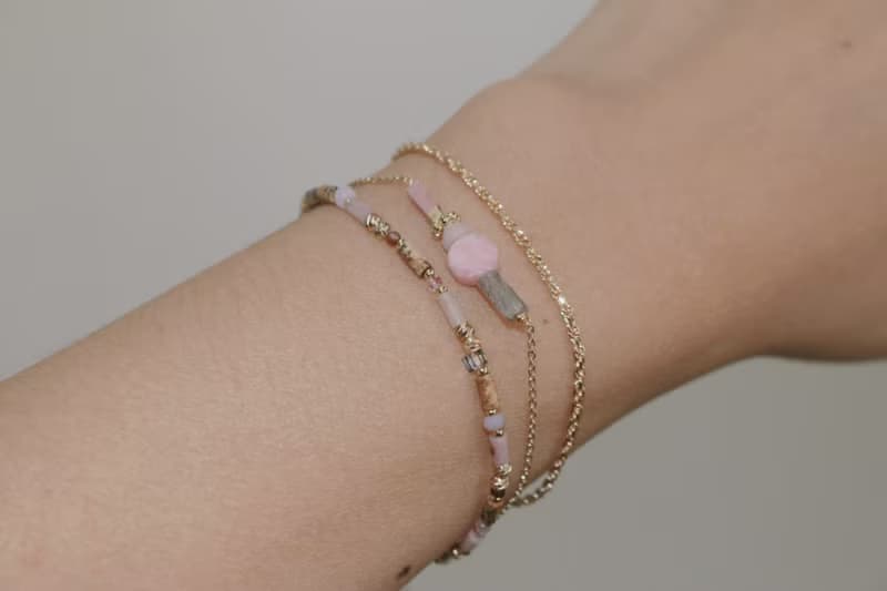 手環 天然石 紅紋石 文化石 - 彩虹糖-