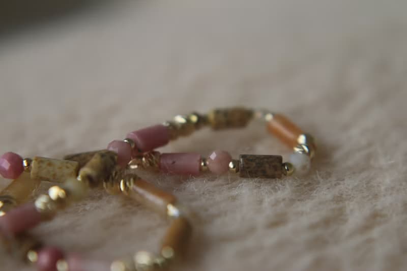 手環 天然石 紅紋石 文化石 - 彩虹糖-