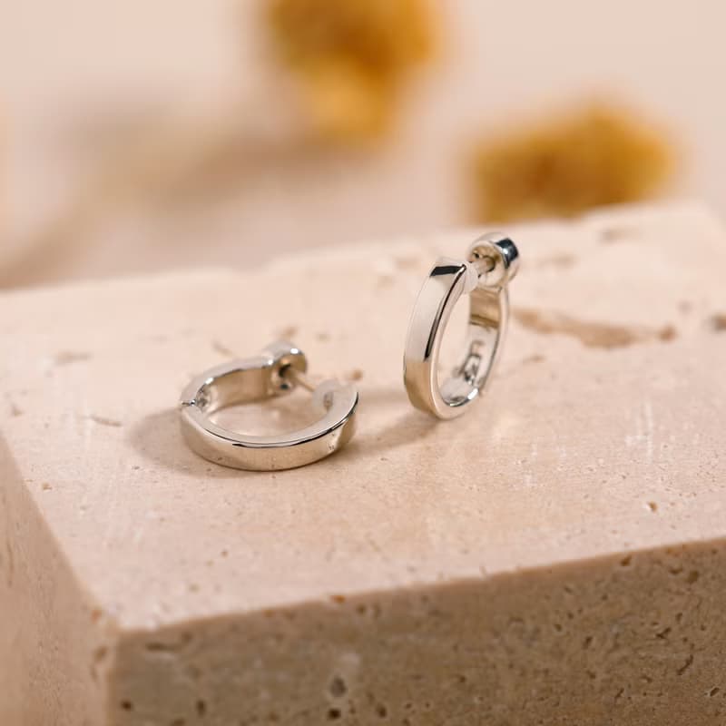 circle-plain smooth pierced earring SV　ニッケルフリースムースピアス　シンプル　フープピアス　シルバー