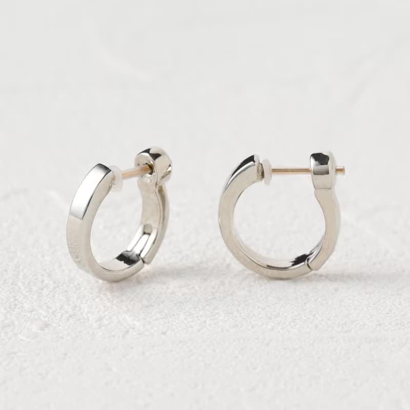 circle-plain smooth pierced earring SV　ニッケルフリースムースピアス　シンプル　フープピアス　シルバー