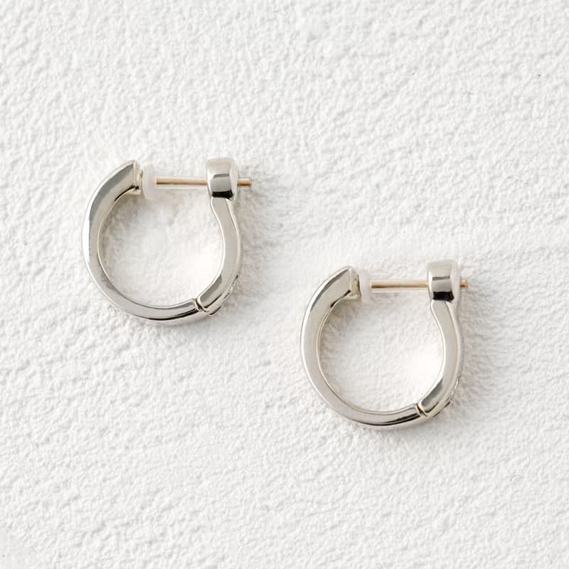 circle-plain smooth pierced earring SV　ニッケルフリースムースピアス　シンプル　フープピアス　シルバー