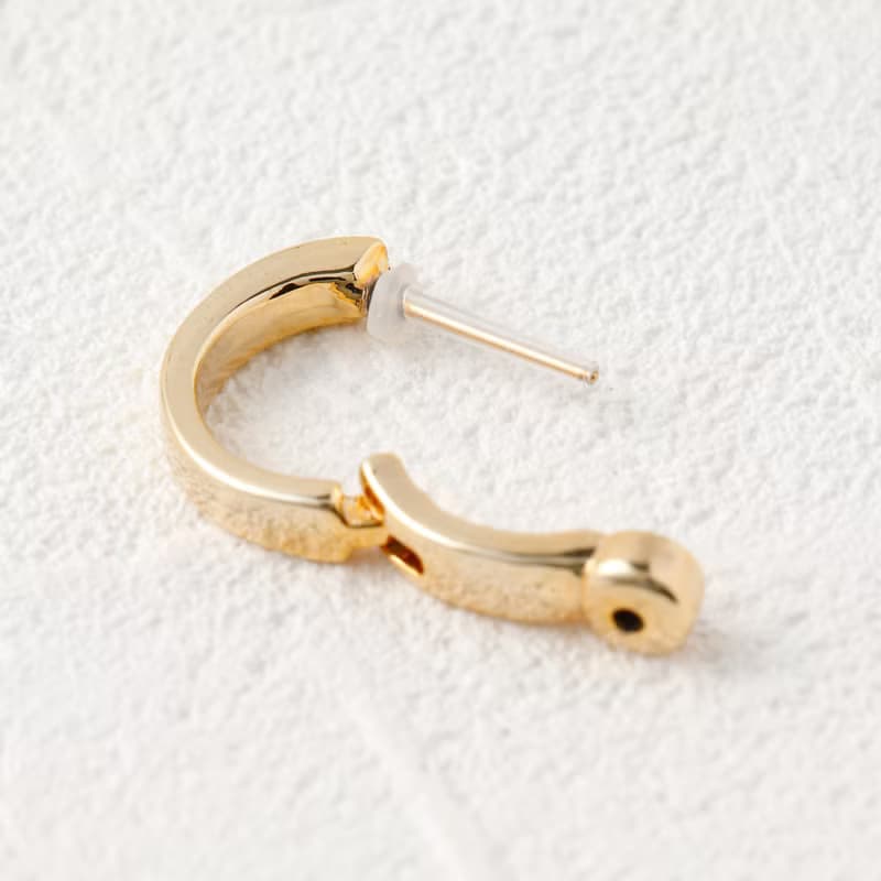 circle-plain smooth pierced earring SV　ニッケルフリースムースピアス　シンプル　フープピアス　シルバー
