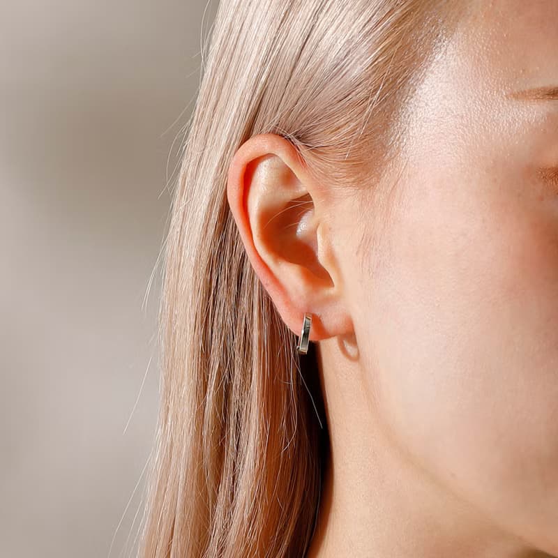 circle-plain smooth pierced earring SV　ニッケルフリースムースピアス　シンプル　フープピアス　シルバー
