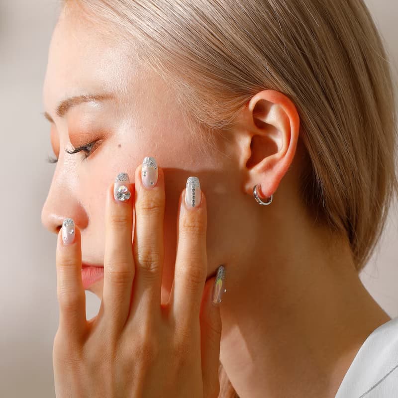 circle-plain smooth pierced earring SV　ニッケルフリースムースピアス　シンプル　フープピアス　シルバー