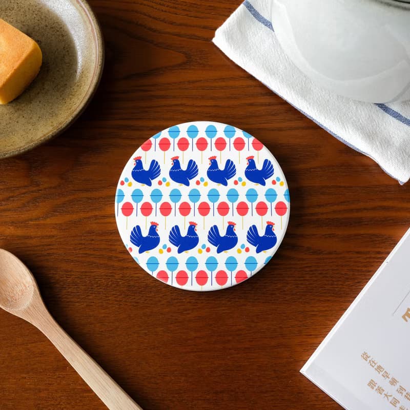 【錦源興】雞蛋冰陶瓷吸水杯墊 l 底部防滑 鶯歌陶瓷製 禮物 新居