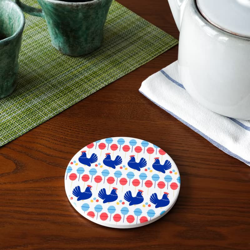 【錦源興】雞蛋冰陶瓷吸水杯墊 l 底部防滑 鶯歌陶瓷製 禮物 新居