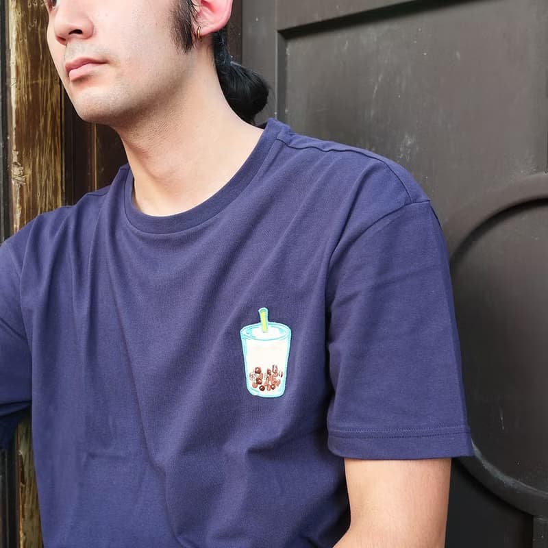 復古 T-shirt - 搖搖 - 藏青色
