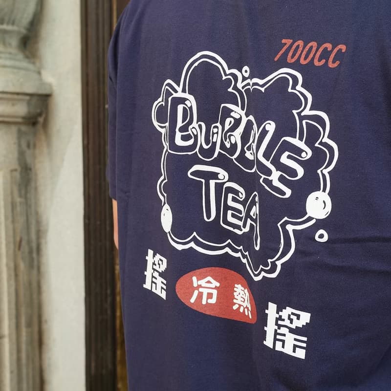 復古 T-shirt - 搖搖 - 藏青色