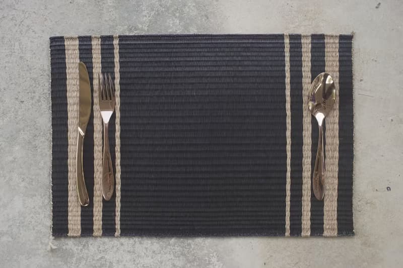 Set 2, Indigo Housewarming, Home Gifts, placemat, table mat, jute platemat