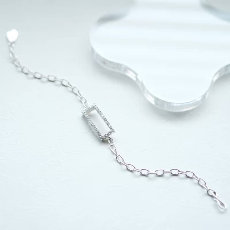 ストーン スクエア ブレスレット シルバー925