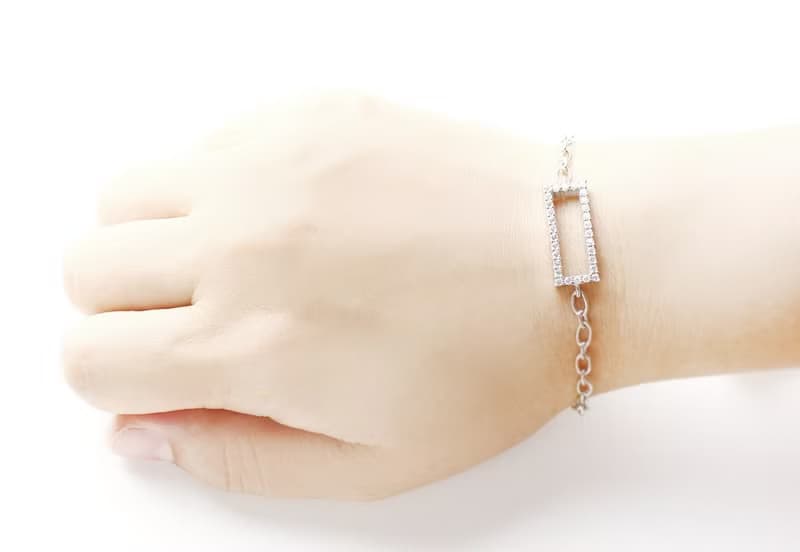 ストーン スクエア ブレスレット シルバー925