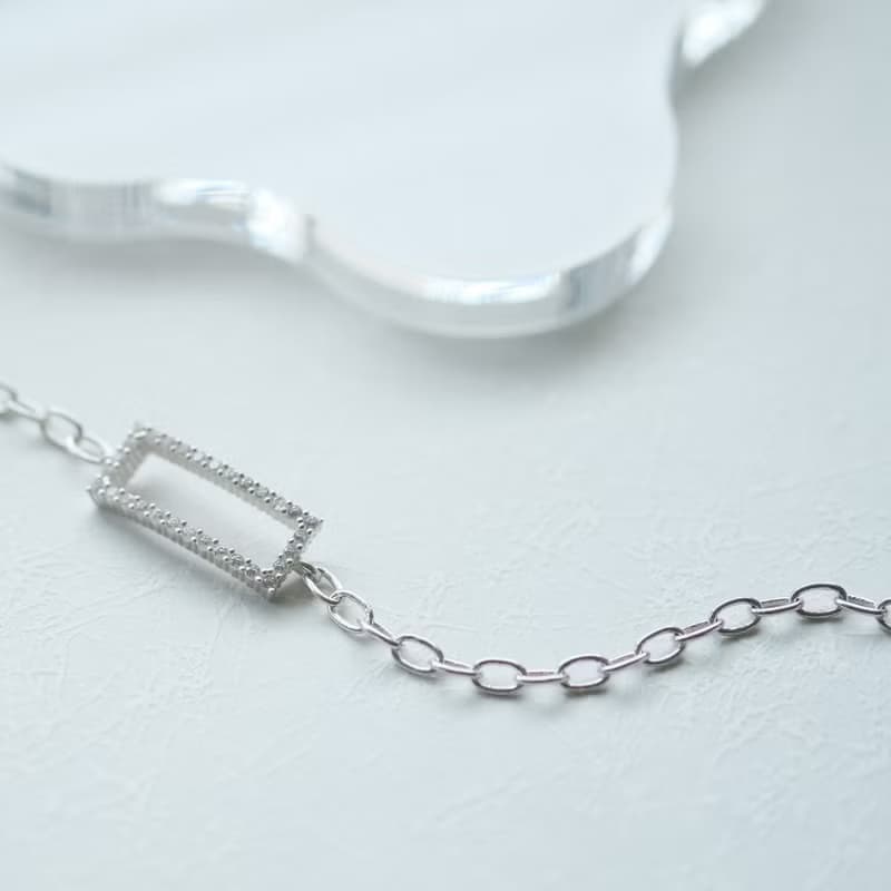 ストーン スクエア ブレスレット シルバー925