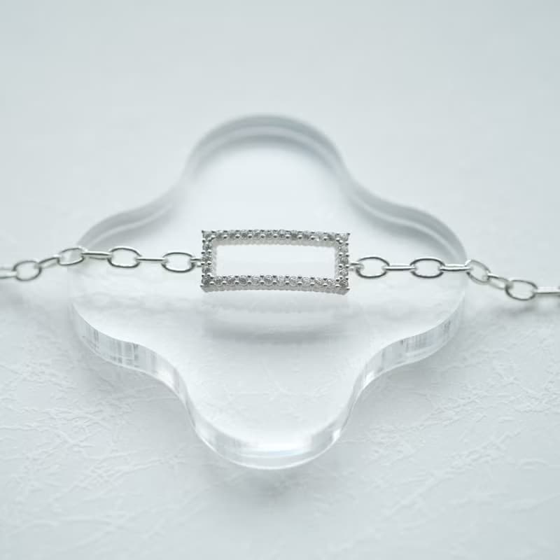 ストーン スクエア ブレスレット シルバー925