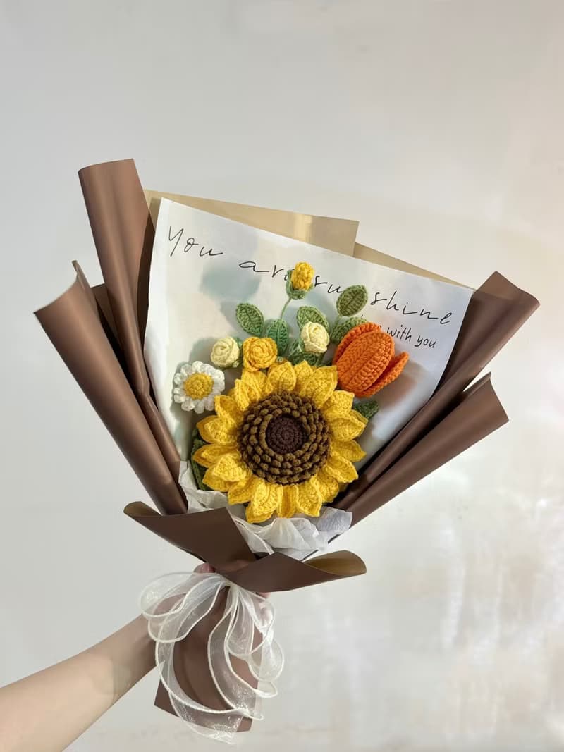 向日葵花束 畢業花束 編織花束