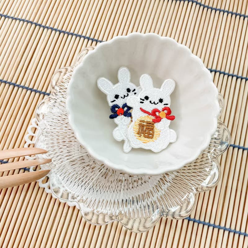 【豐收祈福】達摩/兔/柚/栗/燙貼 刺繡貼紙 行李箱貼紙