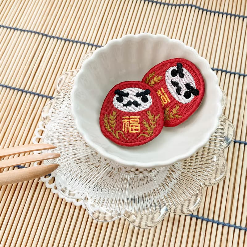 【豐收祈福】達摩/兔/柚/栗/燙貼 刺繡貼紙 行李箱貼紙