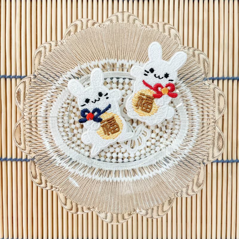 【豐收祈福】達摩/兔/柚/栗/燙貼 刺繡貼紙 行李箱貼紙