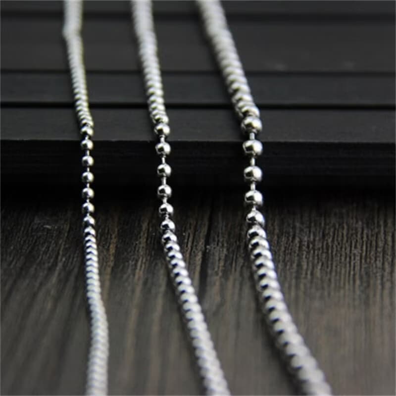 Real S925 Sterling Silver Beading Chains Unisex Necklaces without Pendants Women