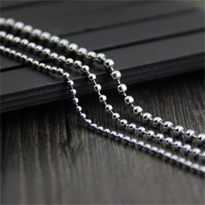 Real S925 Sterling Silver Beading Chains Unisex Necklaces without Pendants Women