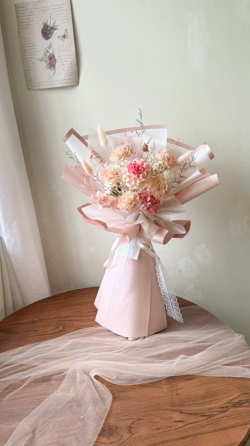 【母親節花束】媽媽的少女心 漸層康乃馨花束 母親節禮物