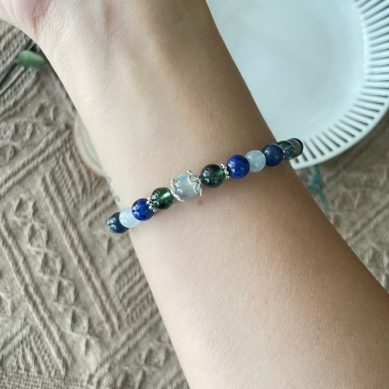 勇敢黑拉長石貔貅彈性手鍊