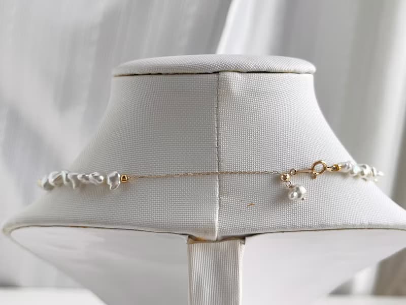 日本直送 天然Akoya Keshi珍珠項鍊 串珠項鍊 野生無核珍珠 18k金