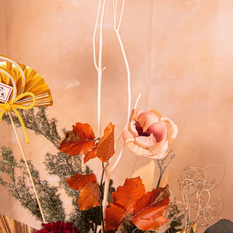限自取【雍容】新春 乾燥花 永生花盆栽 日本新年盆花 特大XL