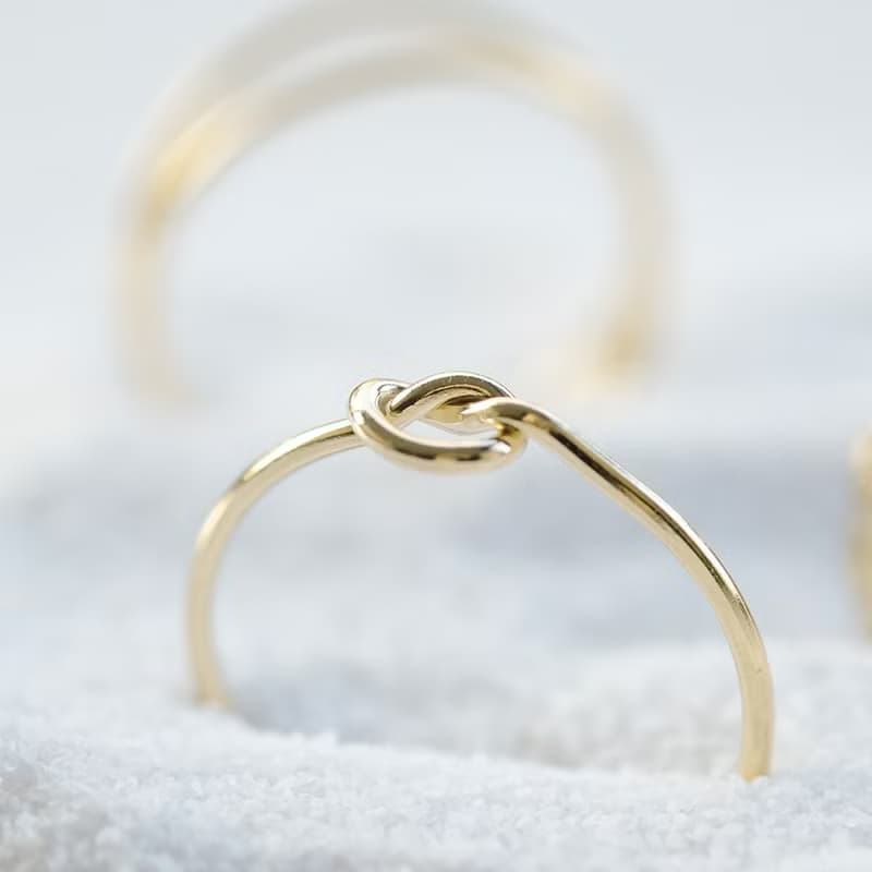 愛心扭結戒 簡約款  女生禮物 14K 包金 注金 可水洗