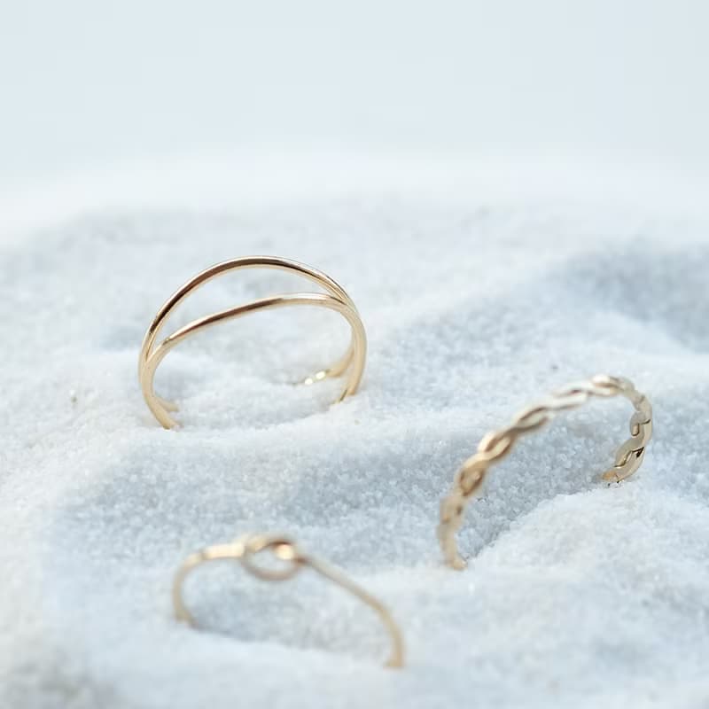 愛心扭結戒 簡約款  女生禮物 14K 包金 注金 可水洗