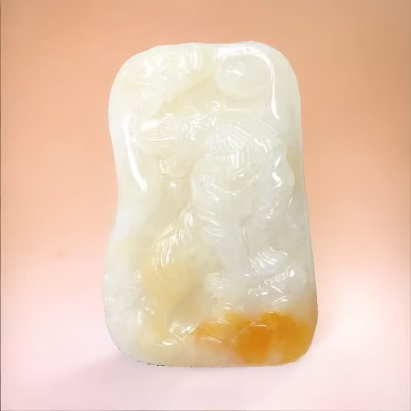 飄黃翡翡翠上山虎牌項鍊 | 天然緬甸玉A貨翡翠 | 送禮