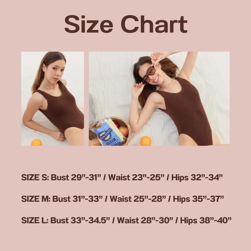 Premium Crinkle Scoop Neck Swimsuit - in Chocolate